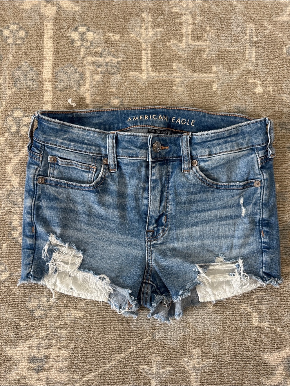 American Eagle Outfitters Distressed Denim Cutoff Shorts - Light Blue